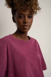 WASHED BURGUNDY T-SHIRT - TAHOE