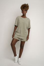 WASHED EFFECT T-SHIRT OLIVE - TAHOE