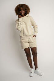 LIGHT BEIGE HOODED SWEATSHIRT - MURIA