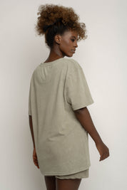 WASHED EFFECT T-SHIRT OLIVE - TAHOE