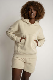 LIGHT BEIGE HOODED SWEATSHIRT - MURIA