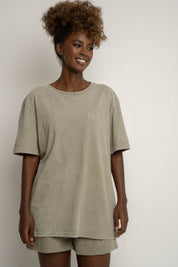 WASHED EFFECT T-SHIRT OLIVE - TAHOE