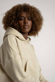 LIGHT BEIGE HOODED SWEATSHIRT - MURIA