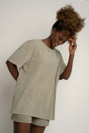 WASHED EFFECT T-SHIRT OLIVE - TAHOE