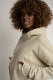 LIGHT BEIGE HOODED SWEATSHIRT - MURIA