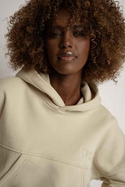 LIGHT BEIGE HOODED SWEATSHIRT - MURIA