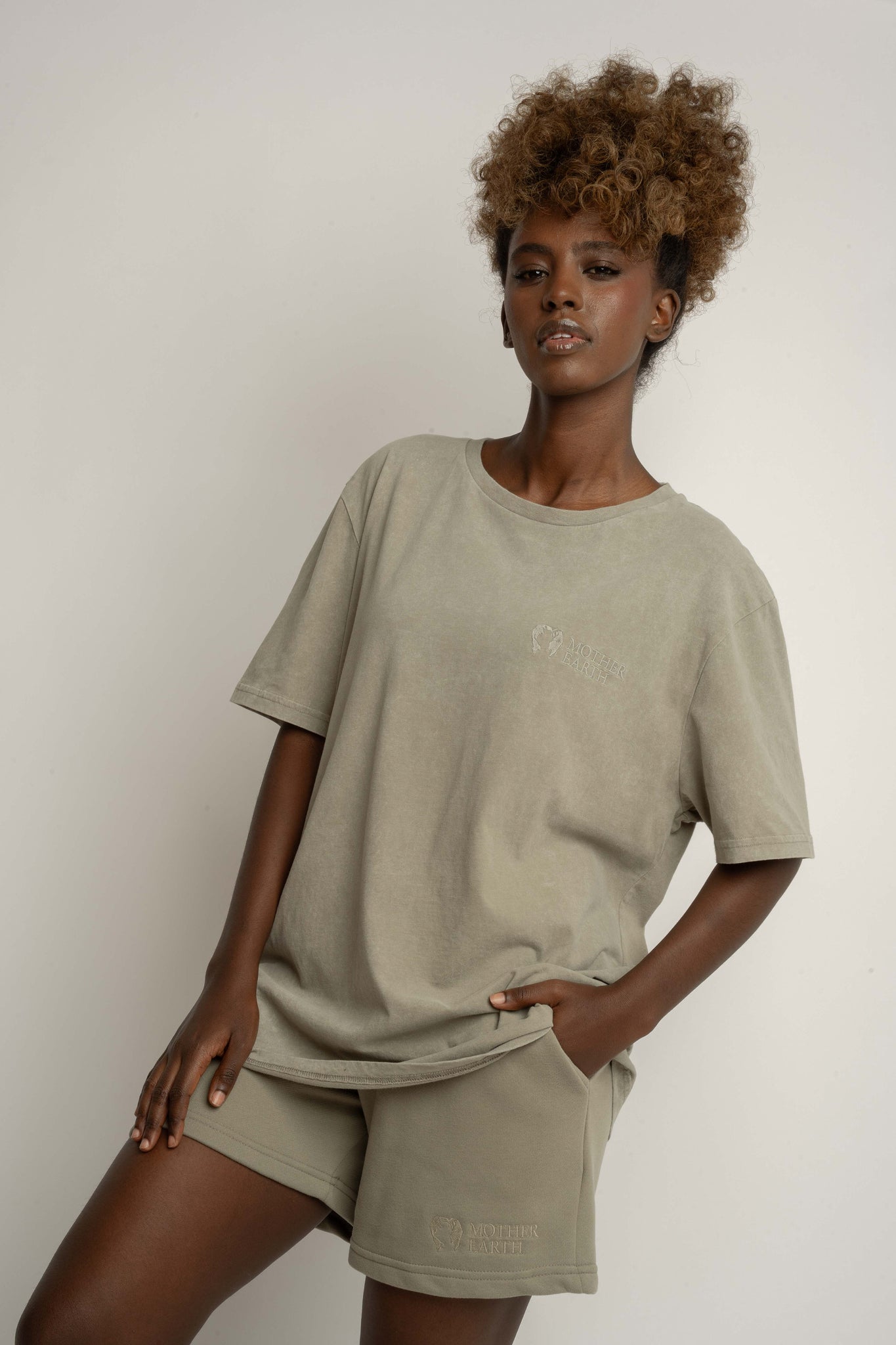WASHED EFFECT T-SHIRT OLIVE - TAHOE
