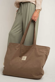 TORBA TYPU SHOPPER  BAG CIEMNOBEŻOWA - ADALAR