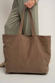TORBA TYPU SHOPPER  BAG CIEMNOBEŻOWA - ADALAR