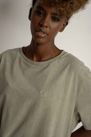 WASHED EFFECT T-SHIRT OLIVE - TAHOE