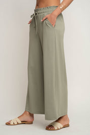 WOMEN'S VISCOSE TROUSERS KHAKI - ELYSIA