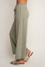 WOMEN'S VISCOSE TROUSERS KHAKI - ELYSIA