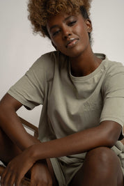 WASHED EFFECT T-SHIRT OLIVE - TAHOE