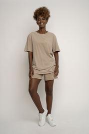 BEIGE WASHED-EFFECT T-SHIRT - TAHOE