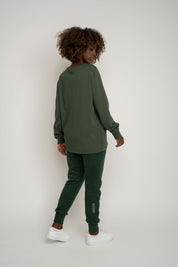 LONGSLEEVE OVERSIZE Z DELIKATNYM EFEKTEM SPRANIA ZIELONY - GILI