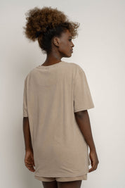 BEIGE WASHED-EFFECT T-SHIRT - TAHOE
