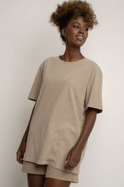 BEIGE WASHED-EFFECT T-SHIRT - TAHOE