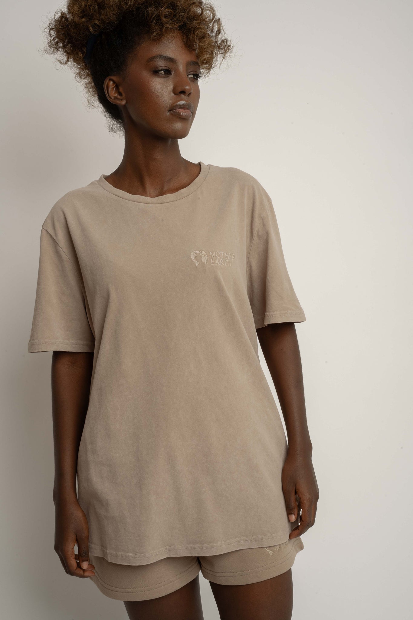 BEIGE WASHED-EFFECT T-SHIRT - TAHOE