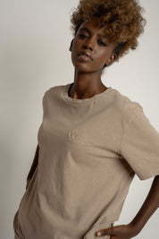 BEIGE WASHED-EFFECT T-SHIRT - TAHOE