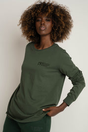 LONGSLEEVE OVERSIZE Z DELIKATNYM EFEKTEM SPRANIA ZIELONY - GILI