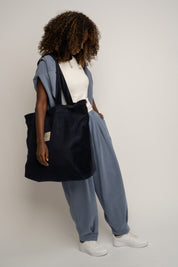 TORBA TYPU SHOPPER  BAG CIEMNIOGRANATOWA - ADALAR