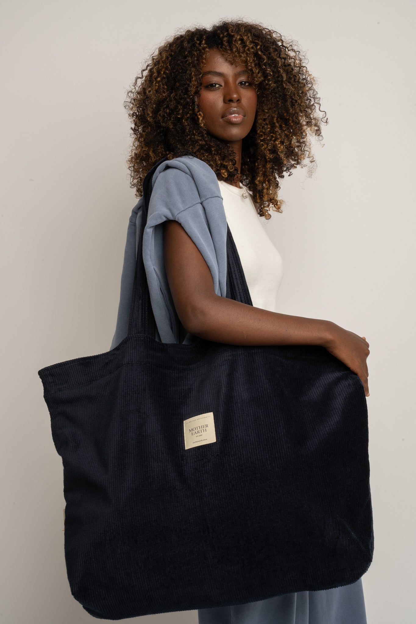 TORBA TYPU SHOPPER  BAG CIEMNIOGRANATOWA - ADALAR