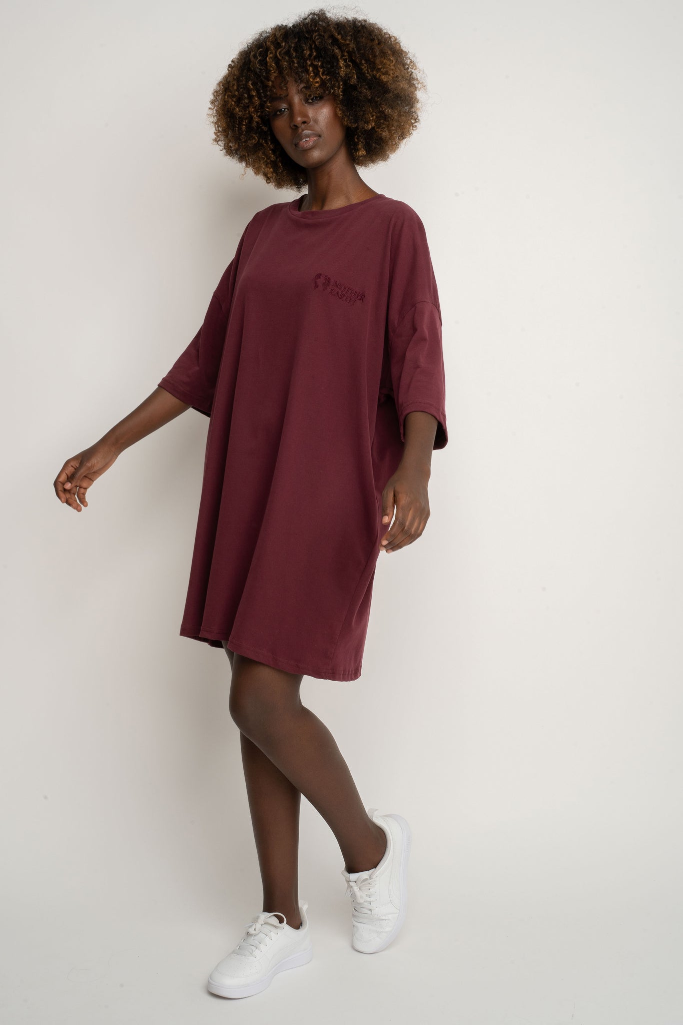 T-SHIRT OVERSIZE BORDOWY - GENEVA