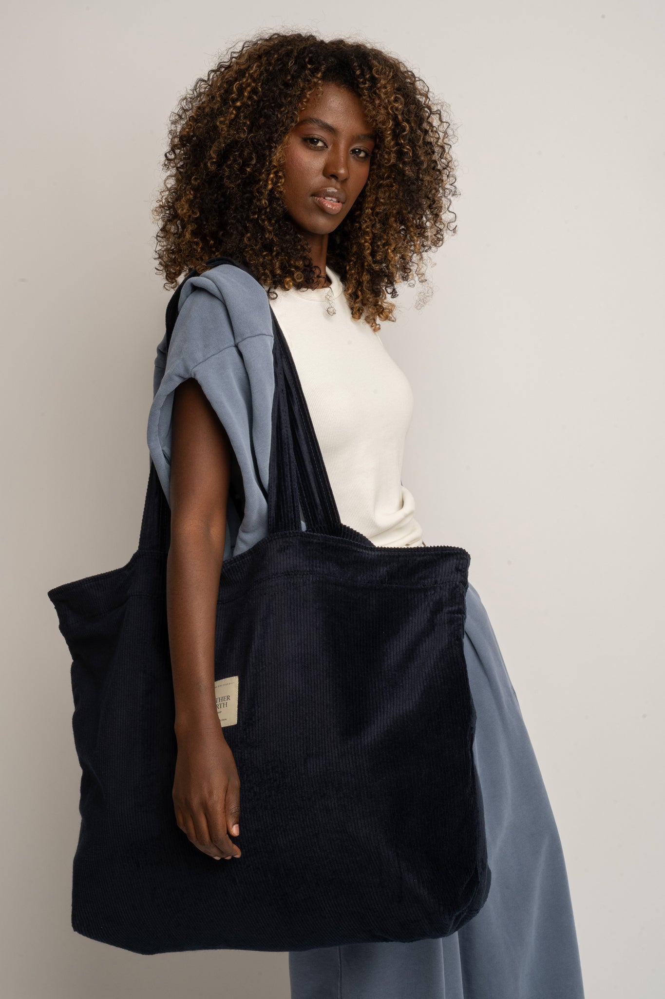 TORBA TYPU SHOPPER  BAG CIEMNIOGRANATOWA - ADALAR