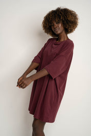 T-SHIRT OVERSIZE BORDOWY - GENEVA