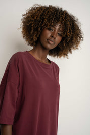 T-SHIRT OVERSIZE BORDOWY - GENEVA