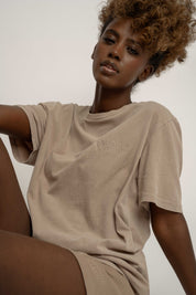 BEIGE WASHED-EFFECT T-SHIRT - TAHOE