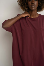 T-SHIRT OVERSIZE BORDOWY - GENEVA