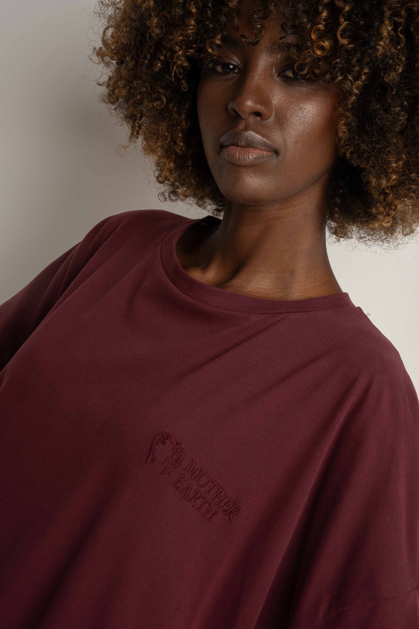T-SHIRT OVERSIZE BORDOWY - GENEVA