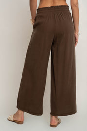 DAMSKIE SPODNIE Z MODALU BRĄZOWE - KYMA