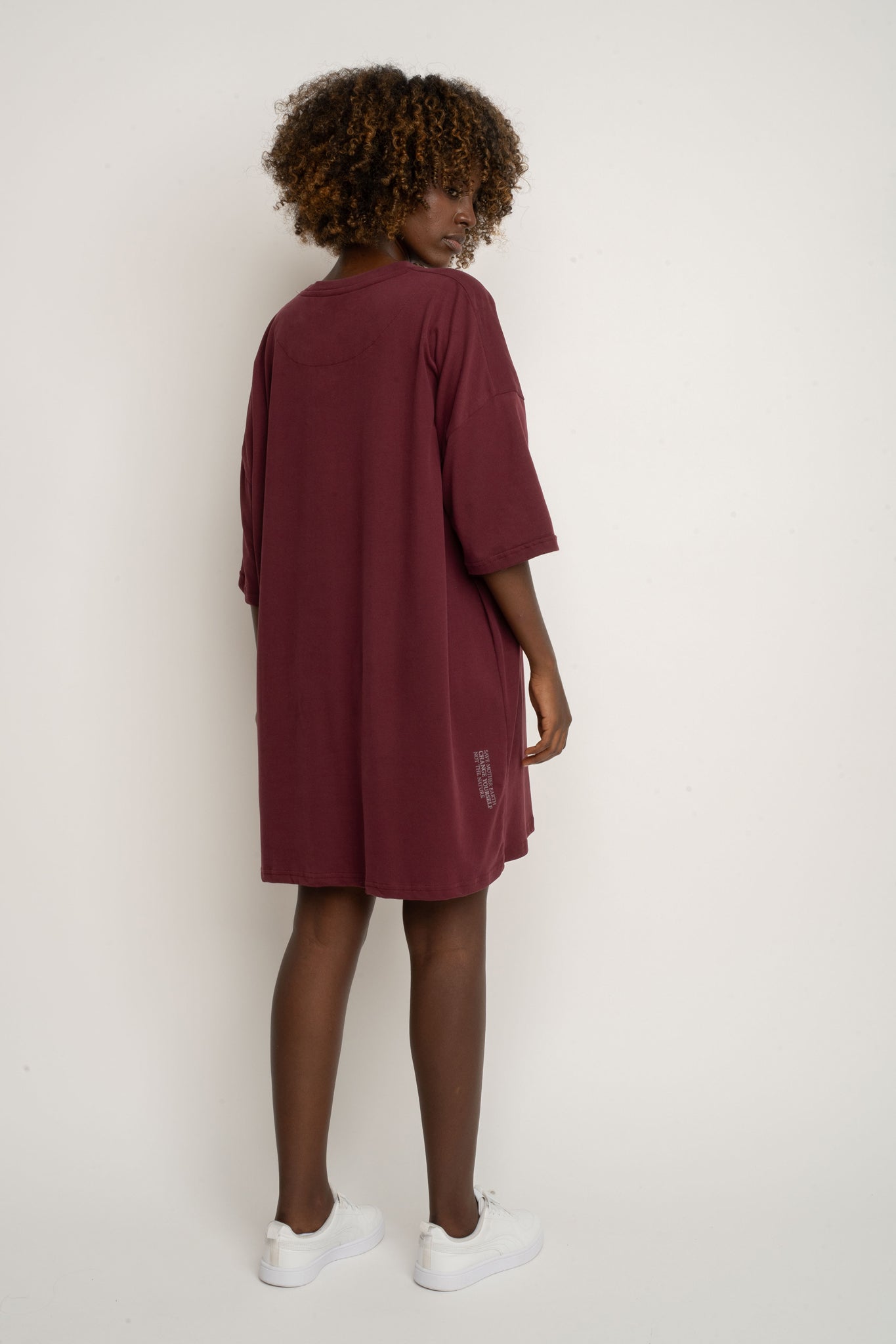 T-SHIRT OVERSIZE BORDOWY - GENEVA