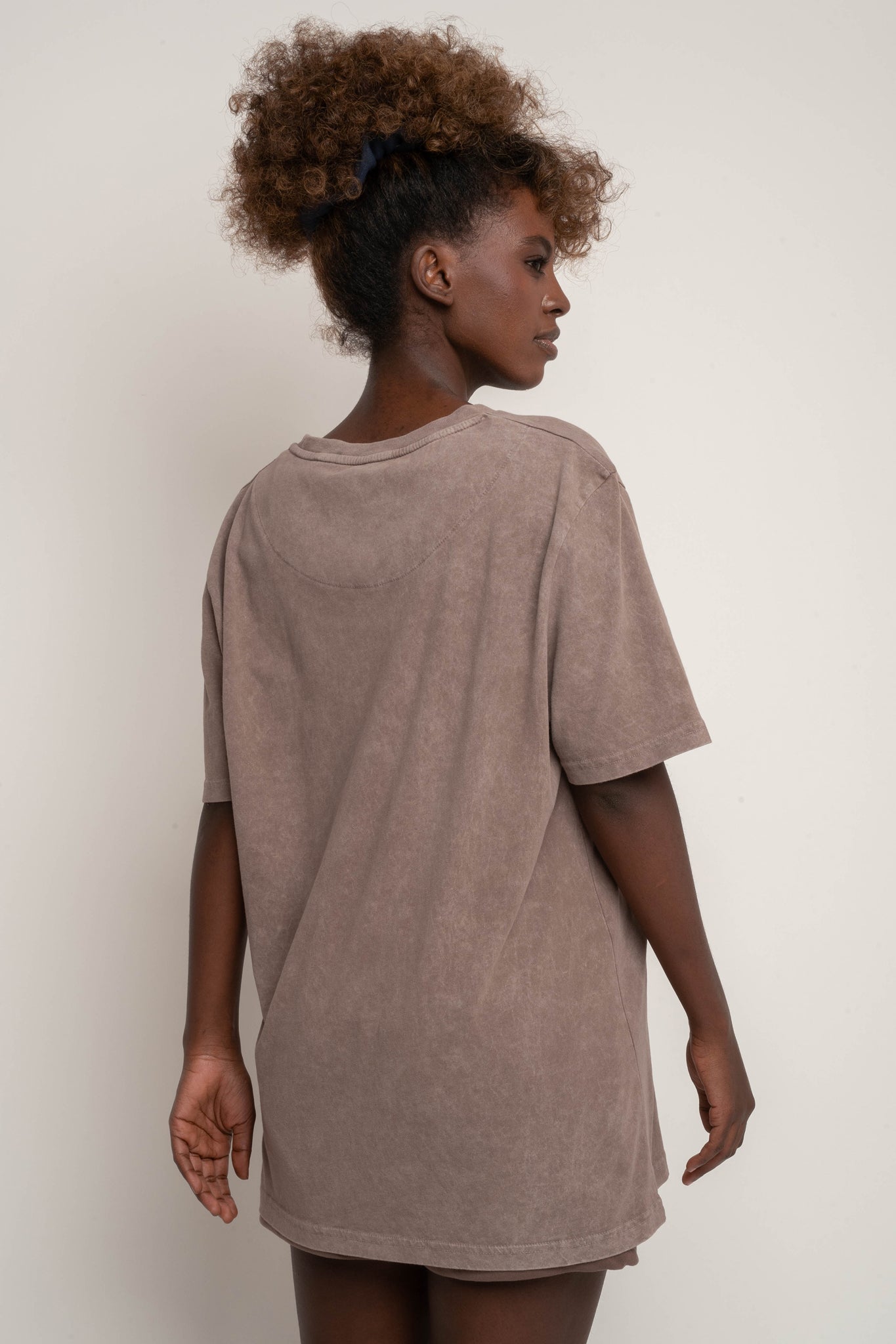 WASHED EFFECT T-SHIRT BROWN - TAHOE