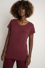 T-SHIRT DAMSKI BORDOWY - PETIT