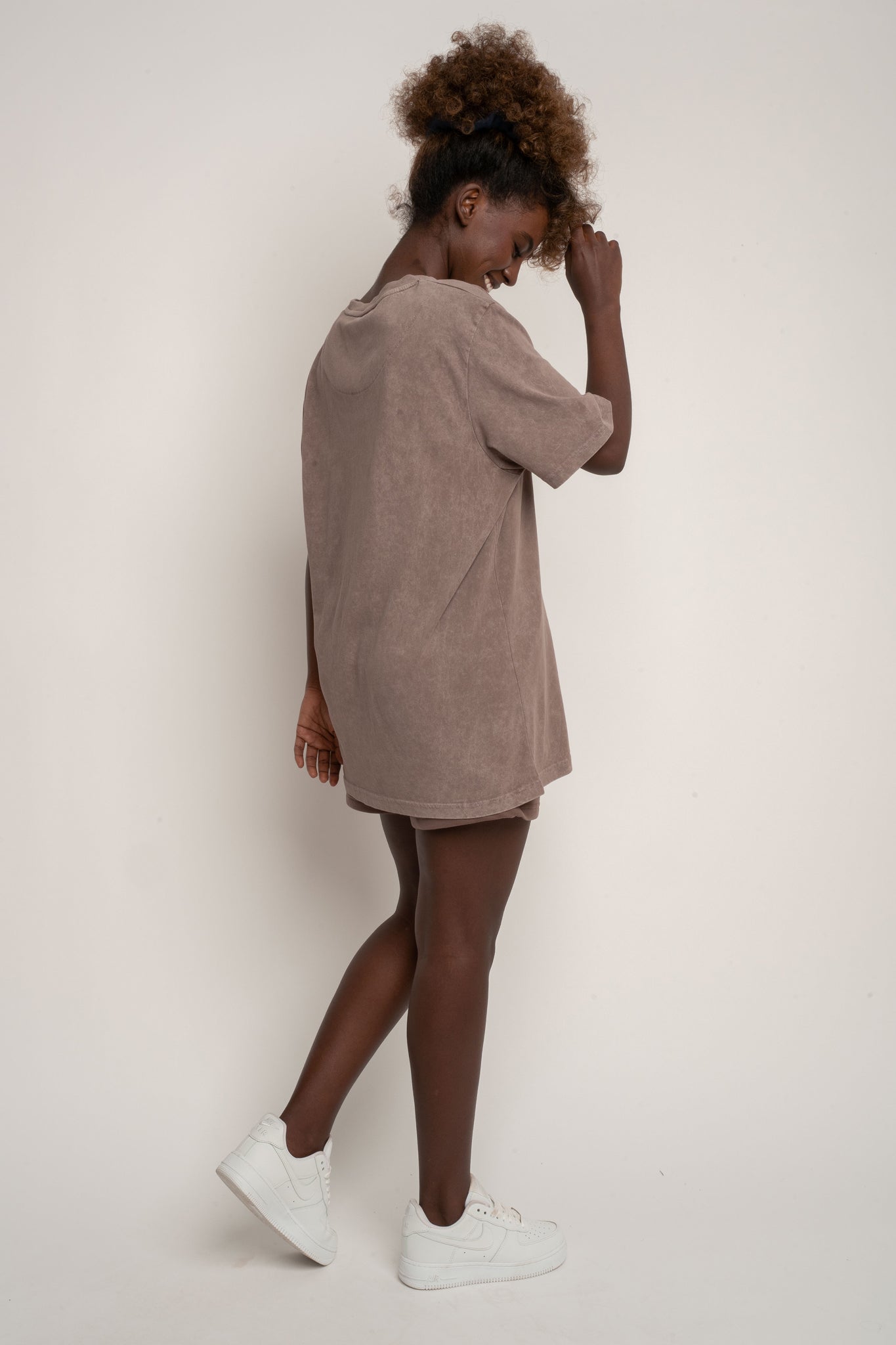 WASHED EFFECT T-SHIRT BROWN - TAHOE