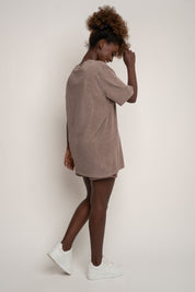 WASHED EFFECT T-SHIRT BROWN - TAHOE