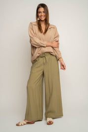 DAMSKIE SPODNIE Z MODALU ZIELONE - KYMA