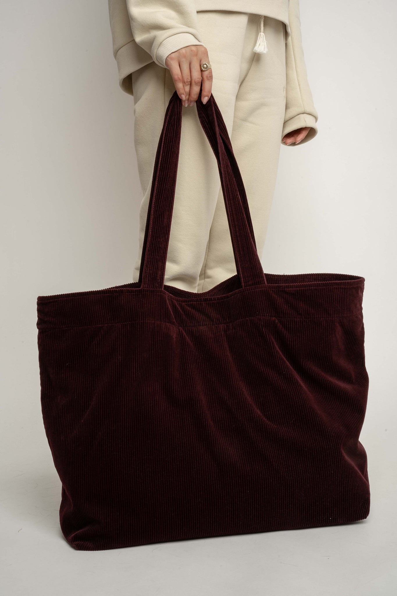 BURGUNDY SHOPPER BAG - ADALAR