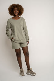 COTTON LONG SLEEVE TOP GREEN - NAMIB