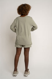 COTTON LONG SLEEVE TOP GREEN - NAMIB