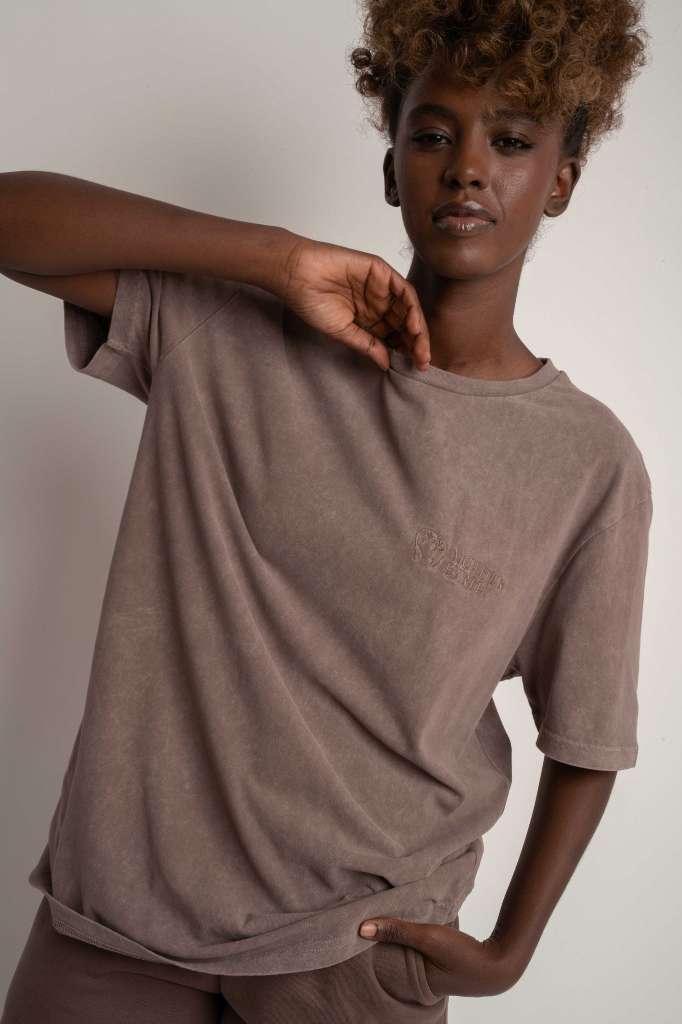 WASHED EFFECT T-SHIRT BROWN - TAHOE