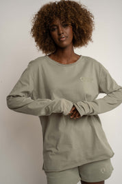 COTTON LONG SLEEVE TOP GREEN - NAMIB