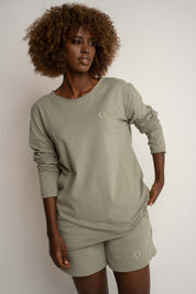 COTTON LONG SLEEVE TOP GREEN - NAMIB