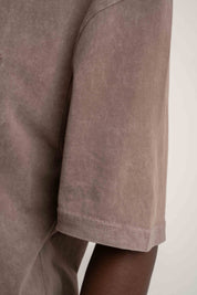 WASHED EFFECT T-SHIRT BROWN - TAHOE