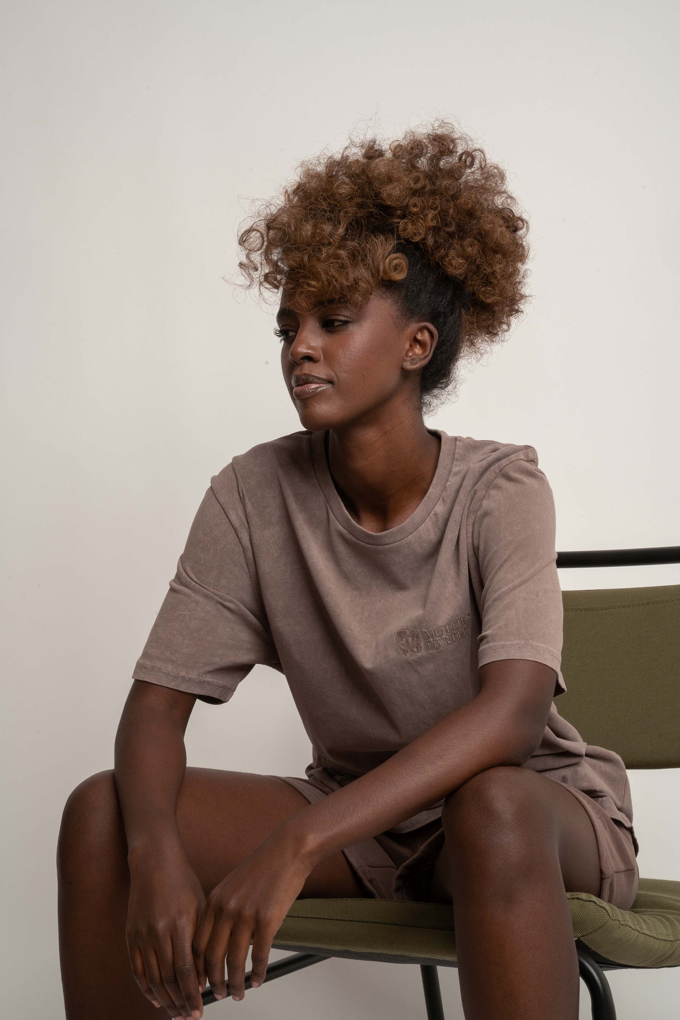 WASHED EFFECT T-SHIRT BROWN - TAHOE