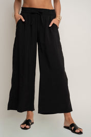 DAMSKIE SPODNIE Z MODALU CZARNE- KYMA