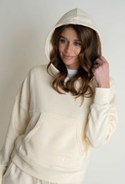 ECRU HOODED SWEATSHIRT - MURIA